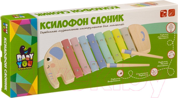 Изображение товара Музыкальная игрушка Bondibon Ксилофон Слоник / ВВ4014