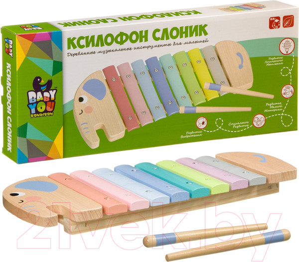 Изображение товара Музыкальная игрушка Bondibon Ксилофон Слоник / ВВ4014