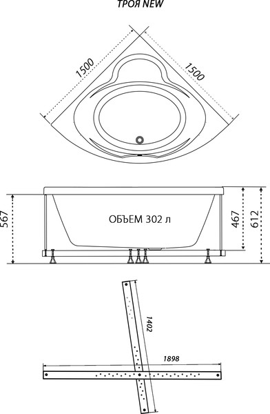 Изображение товара Ванна акриловая Triton Троя 150x150