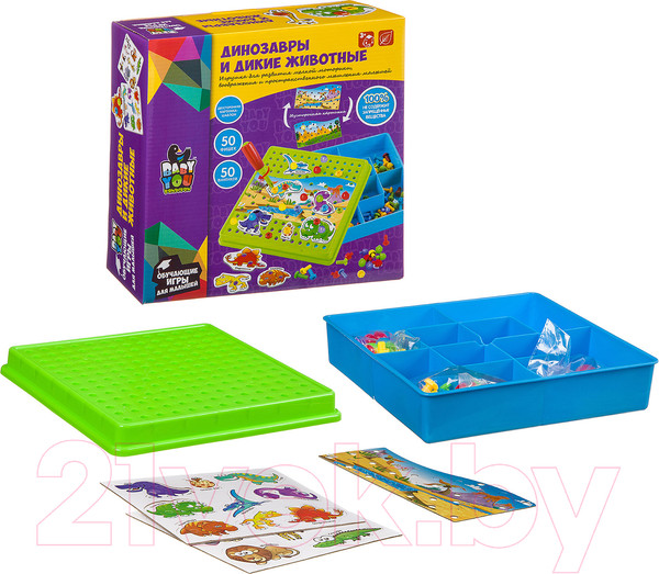 Изображение товара Развивающая игра Bondibon Мозаика. Динозавры и дикие животные / ВВ3744