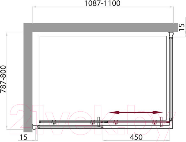 Изображение товара Душевой уголок BelBagno UNO-AH-1-110/80-C-Cr