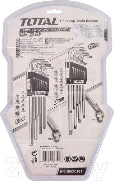 Изображение товара Набор ключей TOTAL THT106KT0181 (18шт)