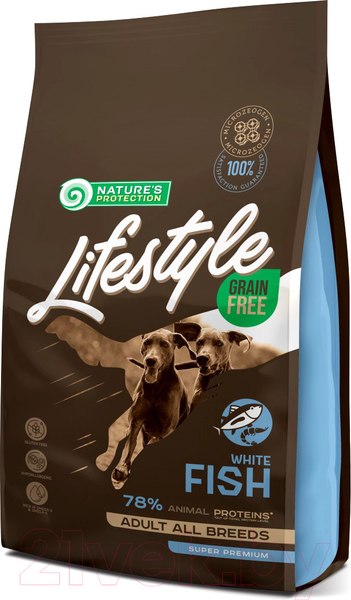 Изображение товара Сухой корм для собак Nature's Protection Lifestyle Grain Free Adult White Fish / NPLS45685 (10кг)