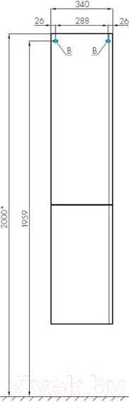 Изображение товара Шкаф-пенал для ванной Акватон Беверли (1A235403BV01L)