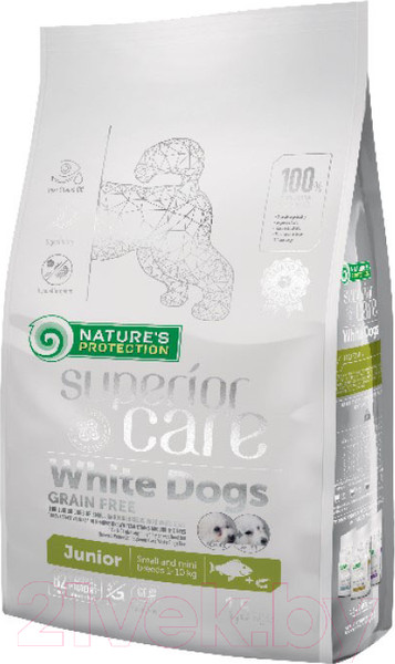 Изображение товара Сухой корм для собак Nature's Protection SC White Dogs Grain Free White Fish Junior / NPSC45829 (1.5кг)