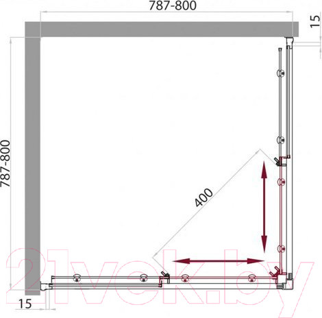 Изображение товара Душевой уголок BelBagno UNO-195-A-2-80-C-Cr
