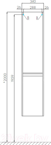 Изображение товара Шкаф-пенал для ванной Акватон Лондри (1A236203LH010)