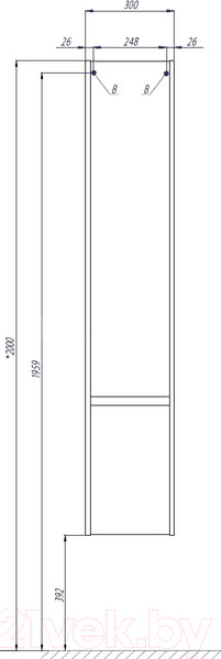 Изображение товара Шкаф-пенал для ванной Акватон Стоун (1A228403SX850)