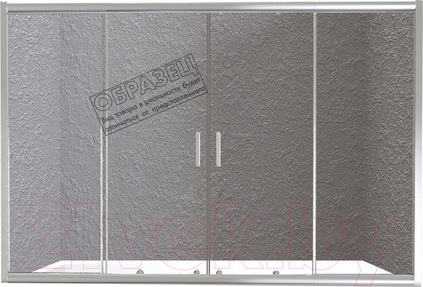 Изображение товара Стеклянная шторка для ванны BelBagno UNIQUE-VF-2-150/180-140-P-Cr