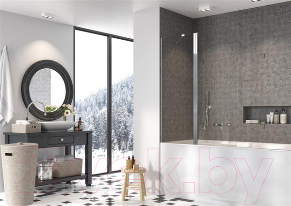 Изображение товара Стеклянная шторка для ванны Radaway Nes PND II 100 L / 10009100-01-01L