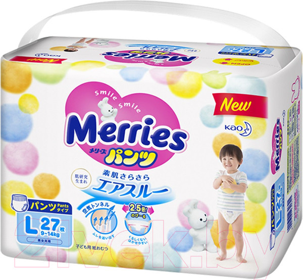 Изображение товара Подгузники-трусики детские Merries Econom L (27шт)