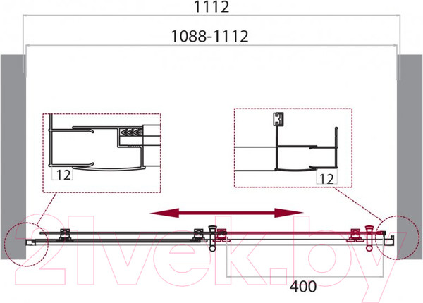 Изображение товара Душевая дверь BelBagno UNO-195-BF-1-110-P-Cr