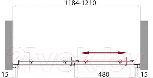 Изображение товара Душевая дверь BelBagno UNO-BF-1-120-C-Cr