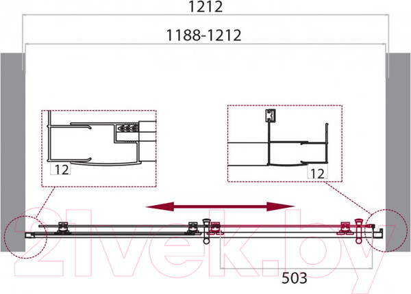 Изображение товара Душевая дверь BelBagno UNO-195-BF-1-120-P-Cr