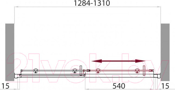 Изображение товара Душевая дверь BelBagno UNO-BF-1-130-C-Cr