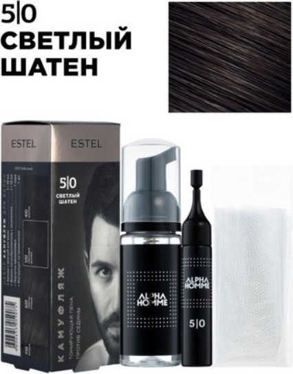 Изображение товара Краска-мусс для волос Estel Alpha Homme 5/0
