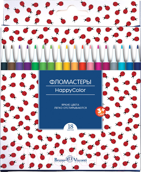 Изображение товара Фломастеры Bruno Visconti Happycolor 32-0025 (18цв)