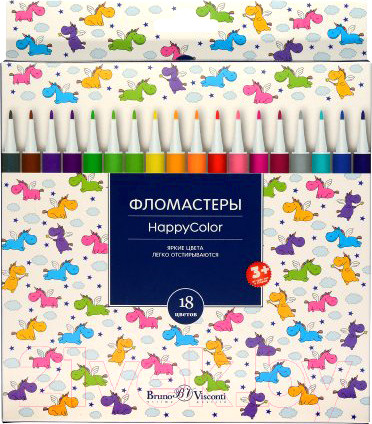 Изображение товара Фломастеры Bruno Visconti Happycolor 32-0025 (18цв)