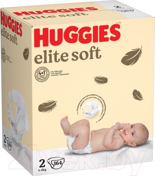 Изображение товара Подгузники детские Huggies Elite Soft Box 2 (164шт)