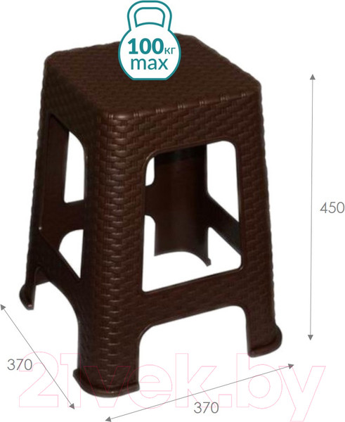 Изображение товара Табурет пластиковый Violet Ротанг / 220201 (коричневый)