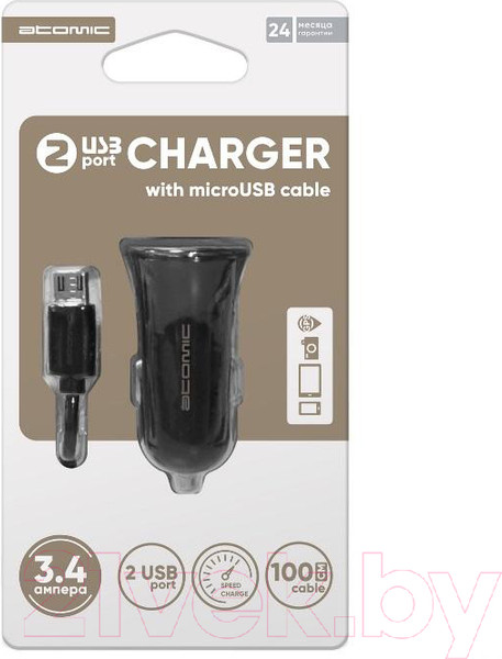 Изображение товара Зарядное устройство автомобильное Atomic C240M