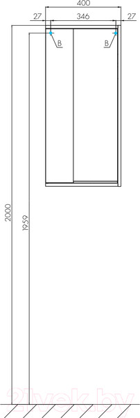 Изображение товара Шкаф для ванной Акватон Бостон (1A239903BN010)