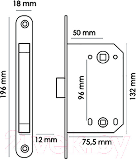 Изображение товара Защелка врезная с фиксацией Morelli 1895P W