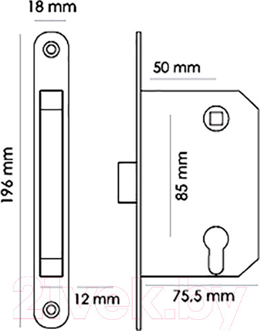 Изображение товара Защелка врезная с фиксацией Morelli 1885P W