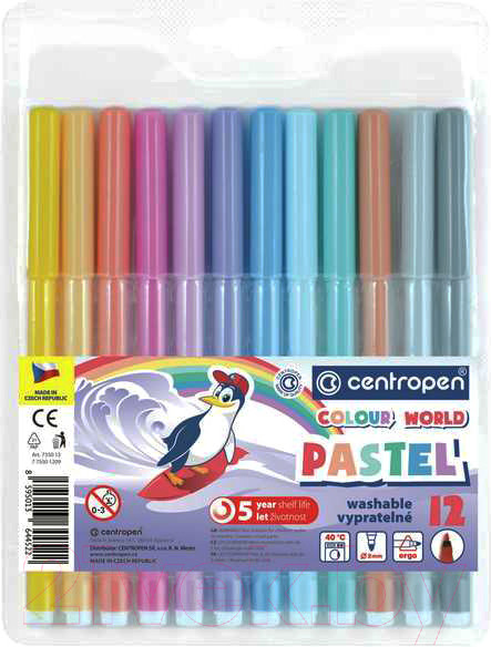 Изображение товара Фломастеры Centropen Colour World Pastel / 7550 1287 (12шт)