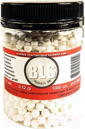 Изображение товара Шарики для страйкбола BLS 6мм 0.12г (1000шт, белый)