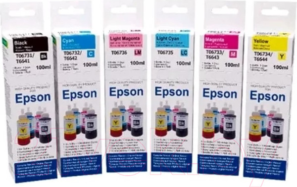 Изображение товара Комплект контейнеров с чернилами Revcol Для Epson серия L 6 цветов / 128934 (100мл)