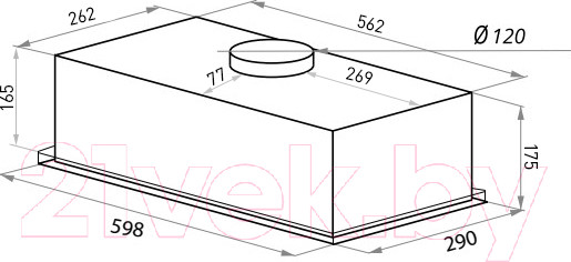 Изображение товара Вытяжка скрытая HOMSair Camelia Power 60 (черный)