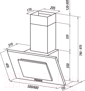 Изображение товара Вытяжка наклонная HOMSair Bell 60 (черный)