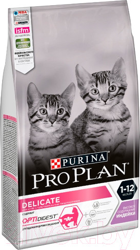Изображение товара Сухой корм для кошек Pro Plan Delicate Kitten с индейкой (10кг)