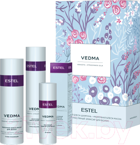 Изображение товара Набор косметики для волос Estel Vedma шампунь 25мл+маска 200мл+масло-эликсир 50мл