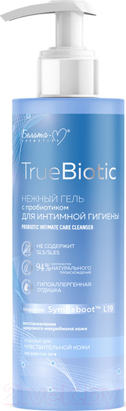 Изображение товара Гель для интимной гигиены Белита-М TrueBiotic нежный с пробиотиком (190г)