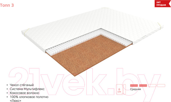 Изображение товара Наматрасник детский EOS Топп 3 90x160 (бязь)