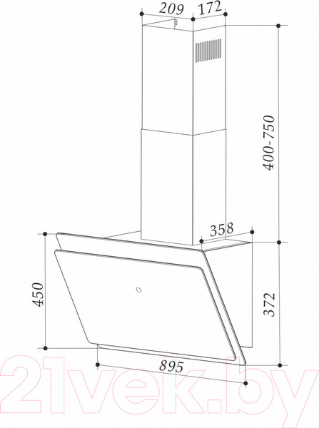 Изображение товара Вытяжка наклонная Exiteq EX-1129 (черный)