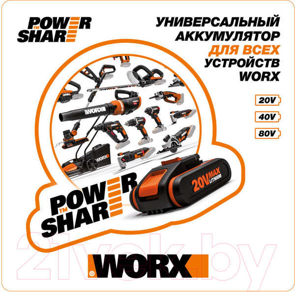Изображение товара Пила цепная аккумуляторная Worx WG384E.9