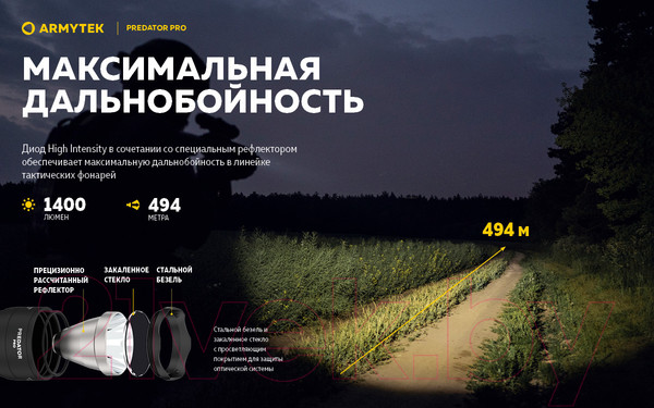 Изображение товара Фонарь Armytek Predator Pro Magnet USB F07301W XHP35 HI (теплый)