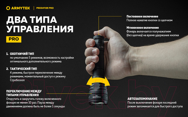 Изображение товара Фонарь Armytek Predator Pro Magnet USB F07301W XHP35 HI (теплый)