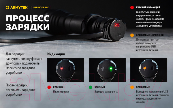Изображение товара Фонарь Armytek Predator Pro Magnet USB F07301W XHP35 HI (теплый)