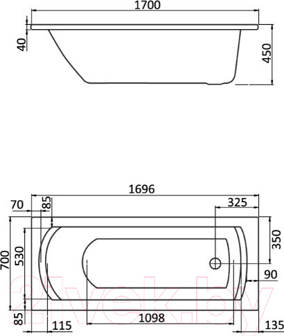 Изображение товара Ванна акриловая Santek Монако 170x70 (WH111979)