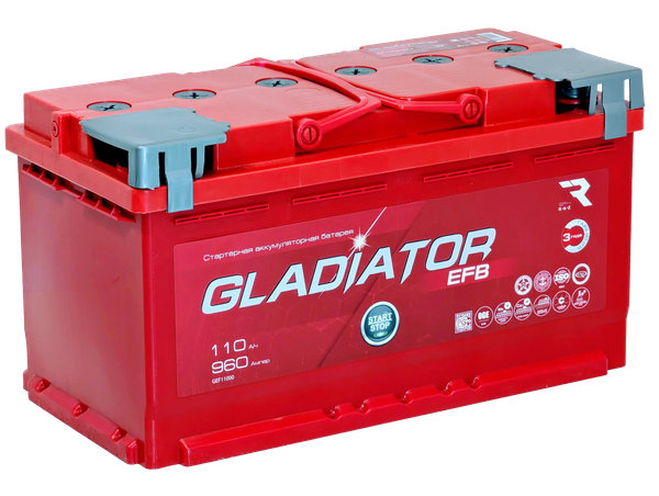 Изображение товара Автомобильный аккумулятор Gladiator EFB R+ (110 А/ч)