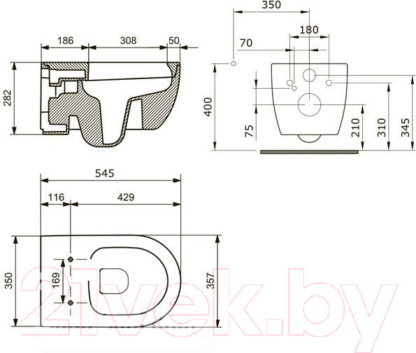 Изображение товара Унитаз подвесной Bocchi V-Tondo Rimless 1416-004-0129