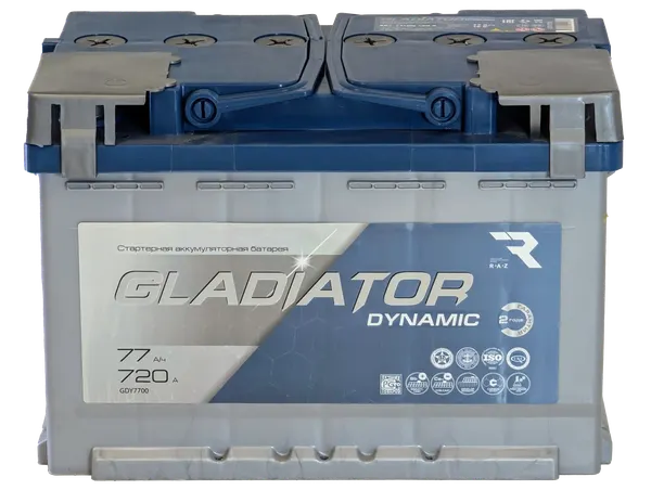 Изображение товара Автомобильный аккумулятор Gladiator Dynamic R+ (77 А/ч)