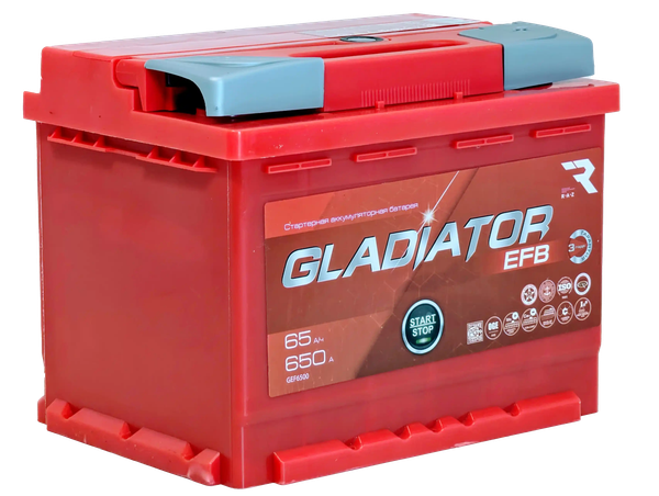 Изображение товара Автомобильный аккумулятор Gladiator EFB R+ (65 А/ч)