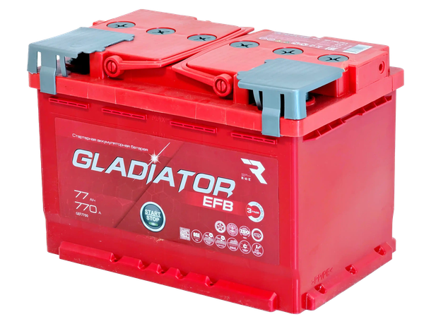 Изображение товара Автомобильный аккумулятор Gladiator EFB R+ (77 А/ч)