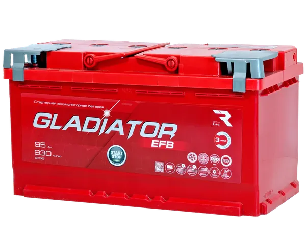Изображение товара Автомобильный аккумулятор Gladiator EFB R+ (95 А/ч)