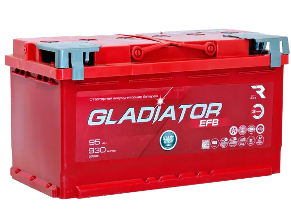 Изображение товара Автомобильный аккумулятор Gladiator EFB R+ (95 А/ч)
